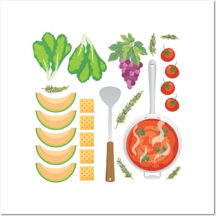 Food Flat Lay Posters and Art